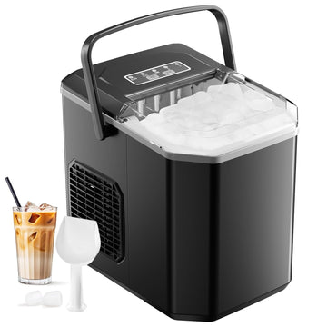 Machine à glaçons portable Vpcok Direct HZB-12/G – 12 kg/24 h - 2 tailles de glaçons - Silencieuse & compacte