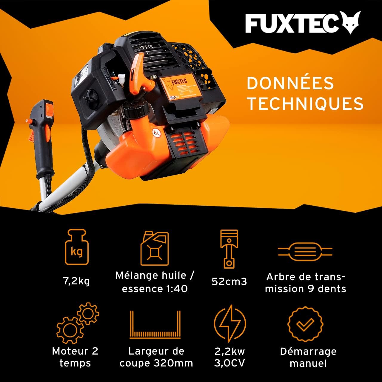 Fuxtec Débroussailleuse Thermique FX-MS152 Multitool 2 en 1