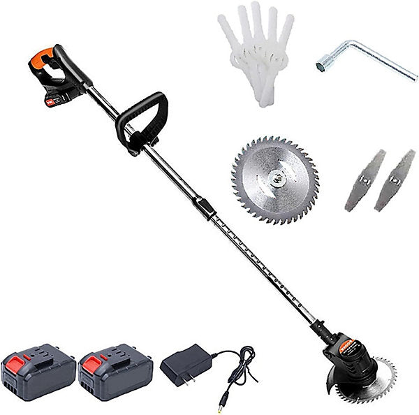 Tondeuse sans fil avec désherbeur d'angle, 2 batteries et chargeur inclus